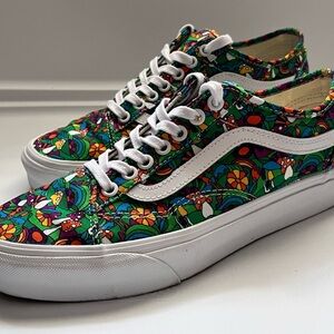 Vans Mushroom Floral print sneakers old skool tapered. Women size 9,  Men 7.5